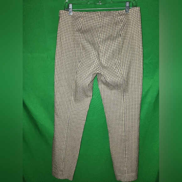 THEORY Alettah Ainsley Checkered Cropped Pants Zip Bottoms - Picture 2 of 6